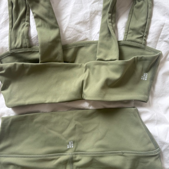 WeWoreWhat Olive Green Activewear Bra and Biker Shorts Set - Picture 6 of 8
